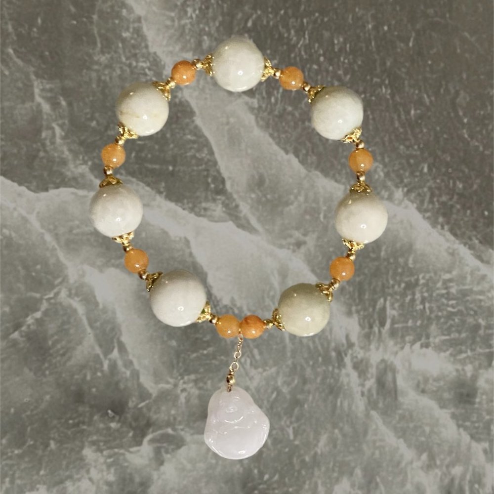 Jade with Buddah Charm Bracelet